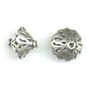 Thumbnail of SSBEAD12 - Sterling silver pierced bicone bead - Bali style