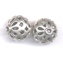 Thumbnail of SSBEAD16 - Sterling silver pierced round bead - Bali style