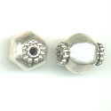 Thumbnail of SSBEAD09 - Sterling silver 6-sided bead with daisy spacers on ends - Bali style