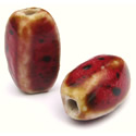 Thumbnail of CERSqBar-Rust - Handmade square barrel shaped ceramic bead - rusty red color.