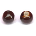 Thumbnail of CERRnd-Cof08 -  8mm handmade round ceramic bead - coffee brown color