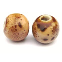 Thumbnail of CERRnd-LtBr12 - 12mm handmade round ceramic bead - light brown color