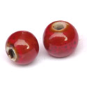 Thumbnail of CERRnd-Rust12 - 12mm handmade round ceramic bead - rusty red color