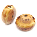 Thumbnail of CERPan-LtBr - Handmade pancake shaped ceramic bead - light brown color