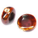 Thumbnail of CERPan-Rust - Handmade pancake shaped ceramic bead - rusty red color