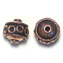 Thumbnail of COP13 - Solid copper bead with center band of rings - Bali style