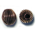 Thumbnail of COP15 - Solid copper bead w/corrugated design and large hole - Bali style