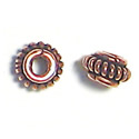 Thumbnail of COP02 - Solid copper disc shaped copper bead w/ spiral wire center - Bali style
