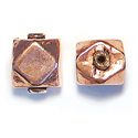 Thumbnail of COP20 - Cube shaped copper bead w/ diamond pattern - Bali style