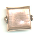 Thumbnail of COP32 - Smooth square solid copper bead with rings around each hole - Bali style
