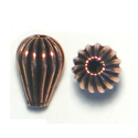 Thumbnail of COP35 - Corrugated teardrop shaped solid copper bead - Bali style