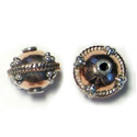 Thumbnail of COP/STER23 - Solid copper round bead w/wire twist & sterling dots - Bali style