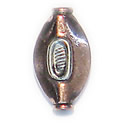 Thumbnail of COP/STER27 - Solid copper elliptical bead w/rectangular sterling - Bali style
