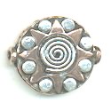 Thumbnail of COP/STER03 - Solid copper pancake bead w/sterling dots and star - Bali style