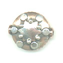 Thumbnail of COP/STER04 - Solid copper pancake bead w/sterling dots & star - Bali style