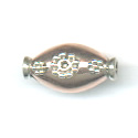 Thumbnail of COP/STER11 - Solid copper elliptical bead w/sterling daisies - Bali style