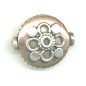 Thumbnail of COP/STER22 - Solid copper pancake bead w/sterling dots & rings  - Bali style 