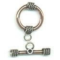 Thumbnail of COP/STERToggle01 - Solid copper w/sterling accents round toggle