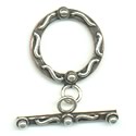 Thumbnail of COP/STERToggle04 - Solid copper round flat toggle w/ decorative sterling design
