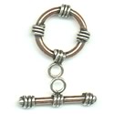 Thumbnail of COP/STERTog02 - Solid copper w/sterling accents round toggle
