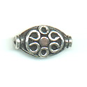 Thumbnail of COP/STER33 -  Solid copper flat bicone w/sterling scallop design - Bali style 