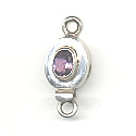 Thumbnail of SSBOXSTONE02 -Sterling oval box clasp with oval stone