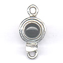 Thumbnail of SSBOXSTONE09 -Sterling round box clasp with stone or pearl