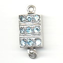 Thumbnail of SSBOXSTONE04 - Sterling domed rectangular box clasp with 9 stones