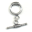 Thumbnail of SSTOG02 - Medium sterling silver toggle with spiral wrap on ring
