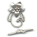 Thumbnail of SSTOG20- large sterling flower toggle w/leaf on bar