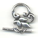 Thumbnail of SSTOG21 - Sterling toggle with leaf and vine design - Bali style