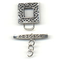 Thumbnail of SSTOG19- Medium heavy sterling square toggle w/decorative ring & bar