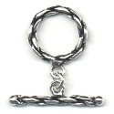 Thumbnail of SSTOG10A- Small/Med sterling toggle with braided design on ring & bar