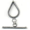 Thumbnail of SSTOG08 - Medium sterling twisted rope teardrop toggle