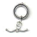 Thumbnail of SSTOG04 - Medium sterling toggle with rope edging on ring & bicycle handlebar