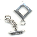 Thumbnail of SSTOG18- Small diamond shaped sterling toggle with chain on bar