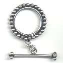 Thumbnail of SSTOG11- Large sterling toggle with beaded edge and beaded ends on bar
