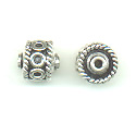Thumbnail of SSBEAD37 - Sterling silver barrel with ring design - Bali style