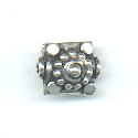 Thumbnail of SSBEAD41 - Sterling silver square bead with daisy design - Bali style