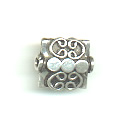 Thumbnail of SSBEAD50 - Sterling silver flat square focal bead - Bali style