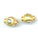 Thumbnail of VERSTER06 - Vermeil/sterling puffed disc w/silver dot center - Bali style