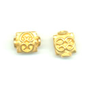 Thumbnail of VER10 - Vermeil flat square bead w/loop decoration - Bali style
