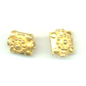 Thumbnail of VER08 - Vermeil flat rectangular bead with daisy decoration - Bali style