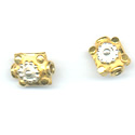 Thumbnail of VERSTER07 - Vermeil/silver Flat Bead w/daisy design - Bali style