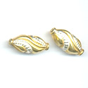 Thumbnail of VERSTER10 - Vermeil/sterling elipitical bead w/swirl design - Bali style