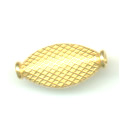 Thumbnail of VER12 - Vermeil flat elliptical bead w/hatch design - Bali style
