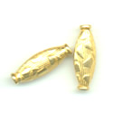 Thumbnail of VER13 - Vermeil elliptical bead w/hammered design - Bali style