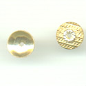 Thumbnail of VERSTERCAP02 - Vermeil/sterling shallow bead cap w/hatching - Bali style