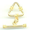 Thumbnail of VERTOGGLE02 - Vermeil triangle toggle w/serpentine design - Bali style