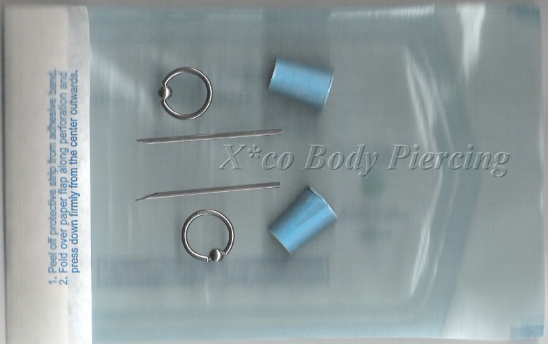 2 - 14 gauge Body Piercing needle (hollow, tri-beveled, E.O. Gas sterilized)